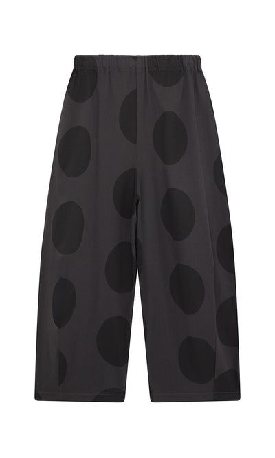 Plümo- Easy Point Pants: Wide-leg cotton-canvas with an elastic waist and large polka dots, handcrafted in Italy.