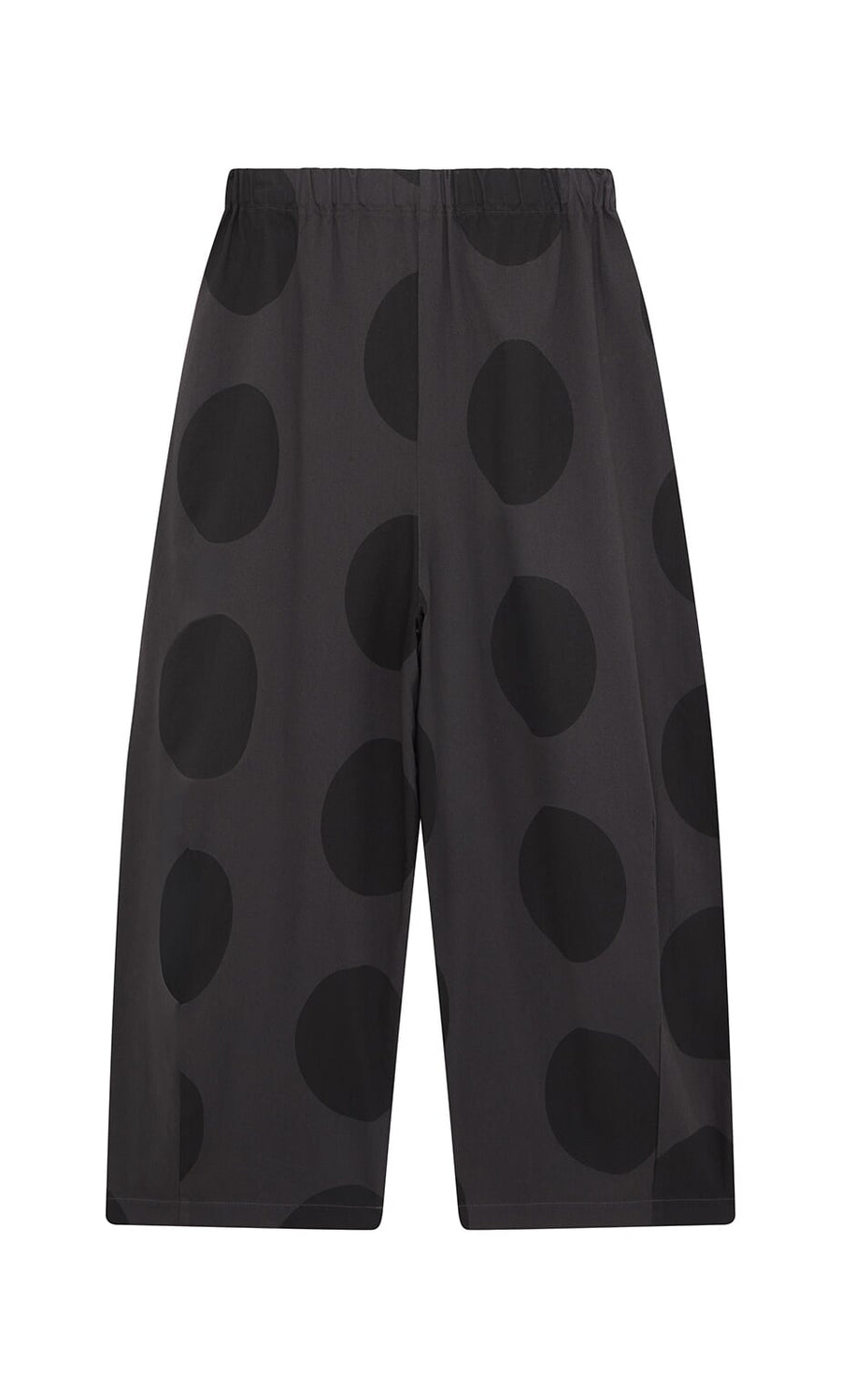 Plümo- Easy Point Pants: Wide-leg cotton-canvas with an elastic waist and large polka dots, handcrafted in Italy.