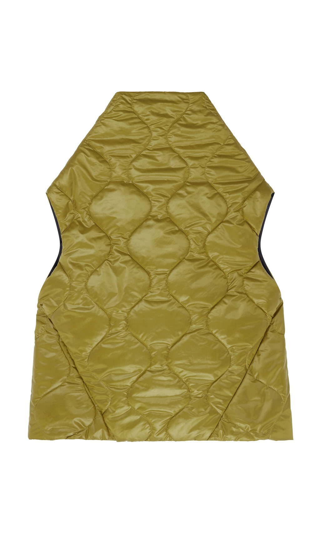Plümo- Acacia Gilet: lightweight olive green quilted vest with a diamond pattern, shown flat on a white background.