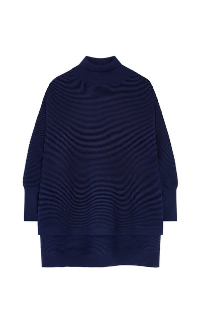 Plümo- Jack Rollneck - Navy, one size, super soft yarn, shown flat on a white background.