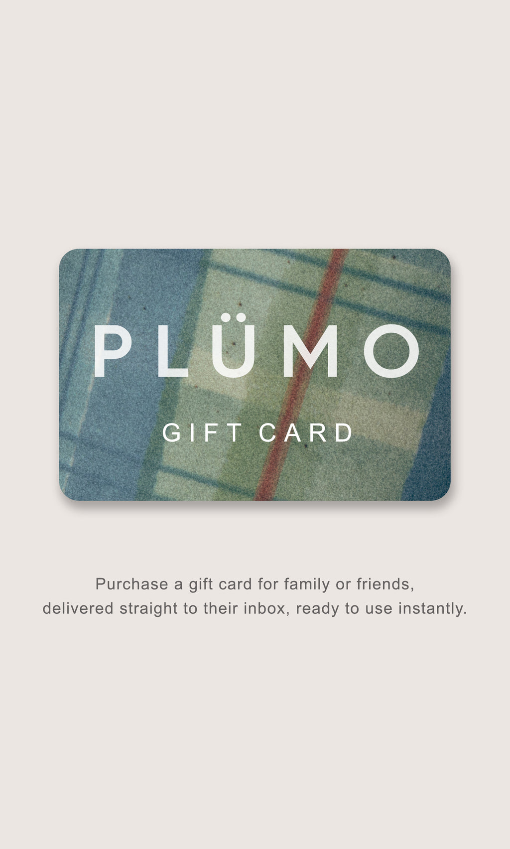 Plümo  Send a Digital Plümo Gift Card instantly by email—ideal for loved ones, with a colorful patterned background.