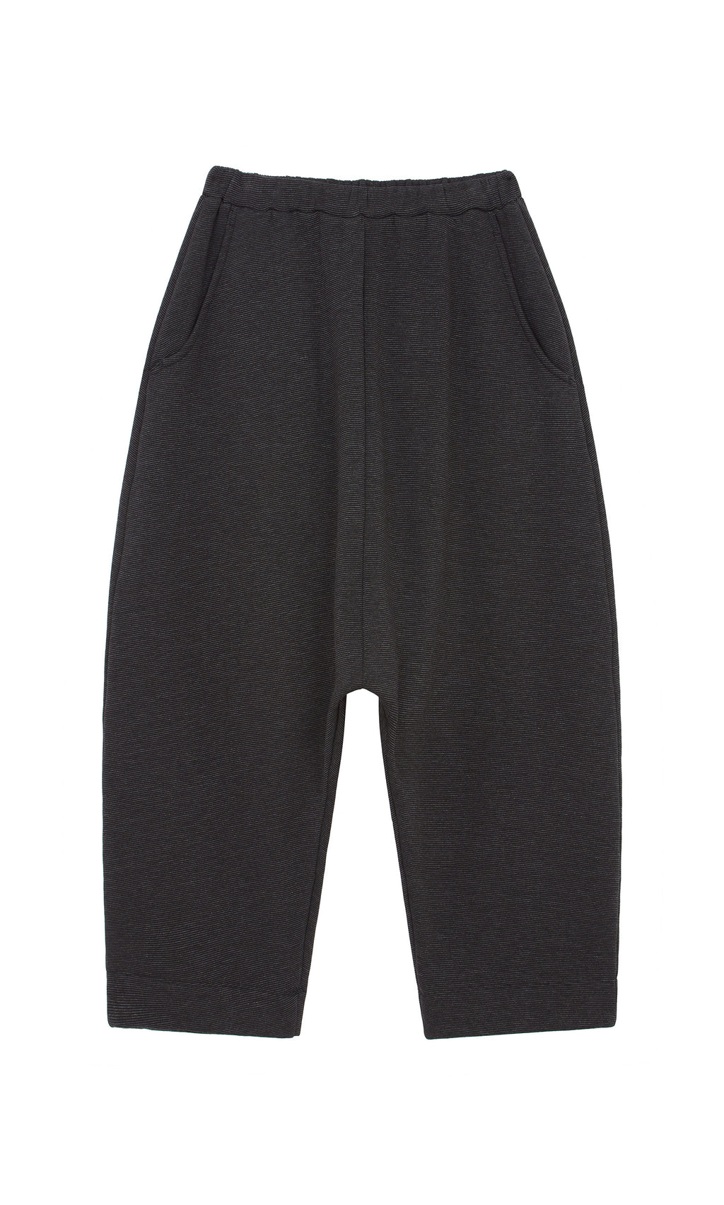 Plümo  Asker Grey Pants: loose-fit track pant with side pockets and a relaxed, dropped-crotch silhouette.
