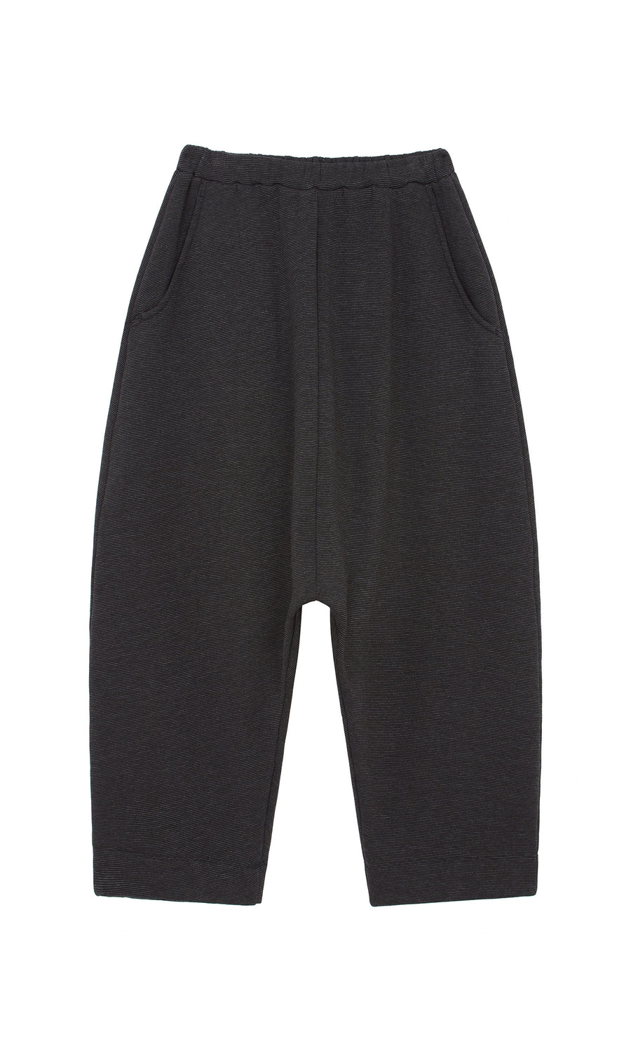 Plümo  Asker Grey Pants: loose-fit track pant with side pockets and a relaxed, dropped-crotch silhouette.