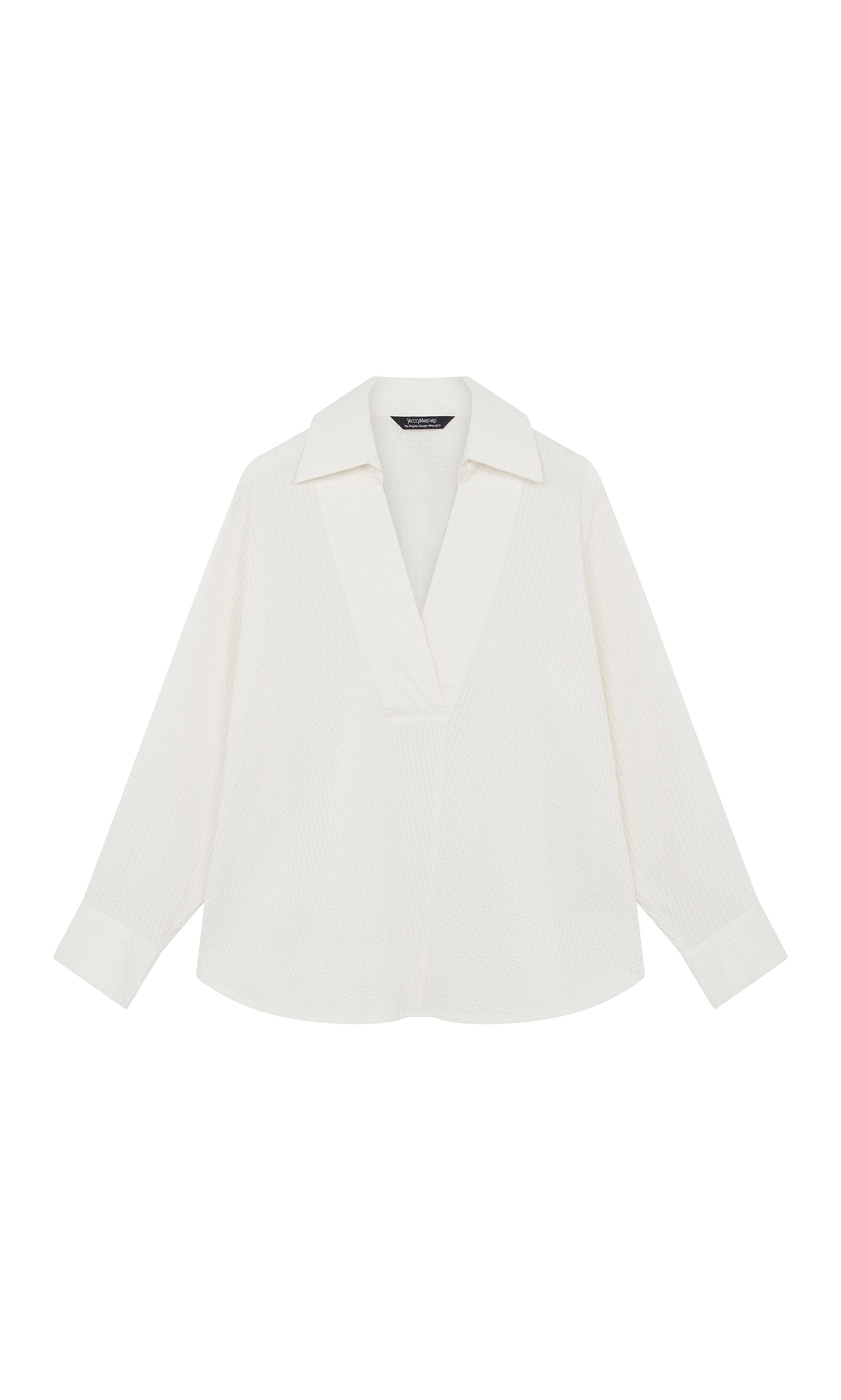 White Cotton Japanese Shirt with Textured Pintucks – Plümo Ltd