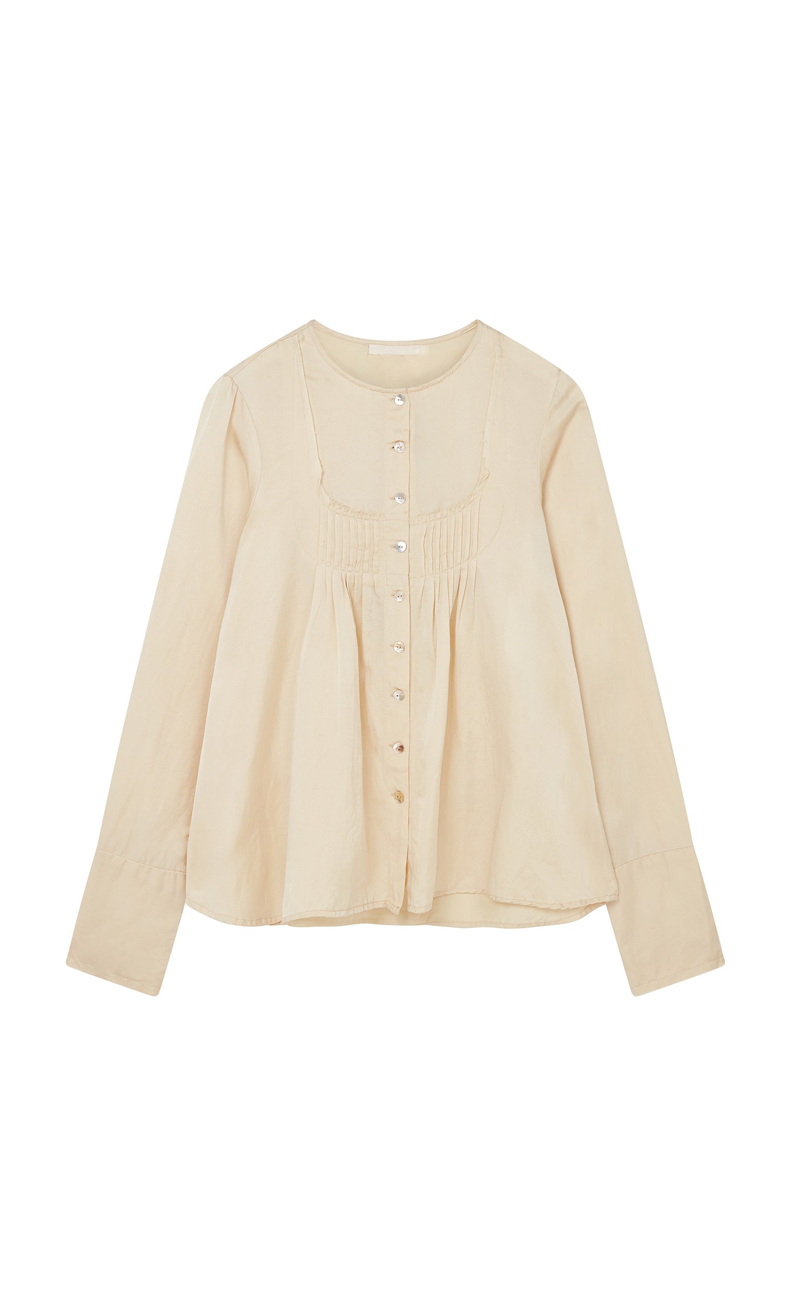 Oyster Silk and Cotton Shirt with Raw-Edge Seams – Plümo Ltd