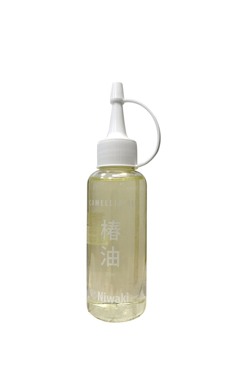 Plümo- 100ml clear plastic bottle of Camelia tool oil with white cap and nozzle, a Japanese rust-preventing tool oil.