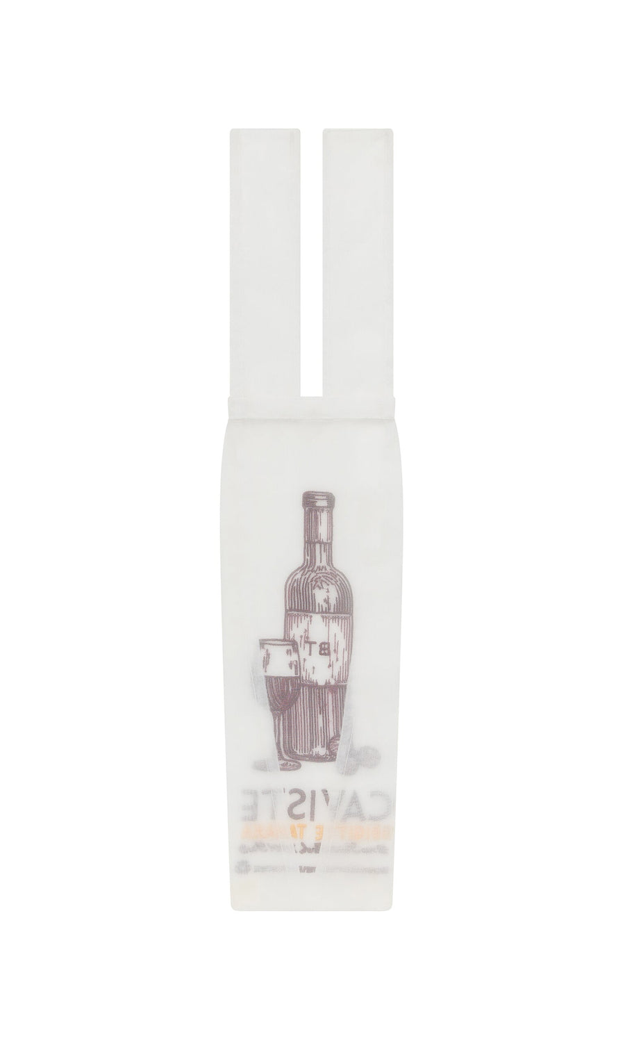 Plümo- White plastic chopsticks sleeve with wine bottle and glass illustration, pairs perfectly with Caviste Wine Bottle Gift Bag.