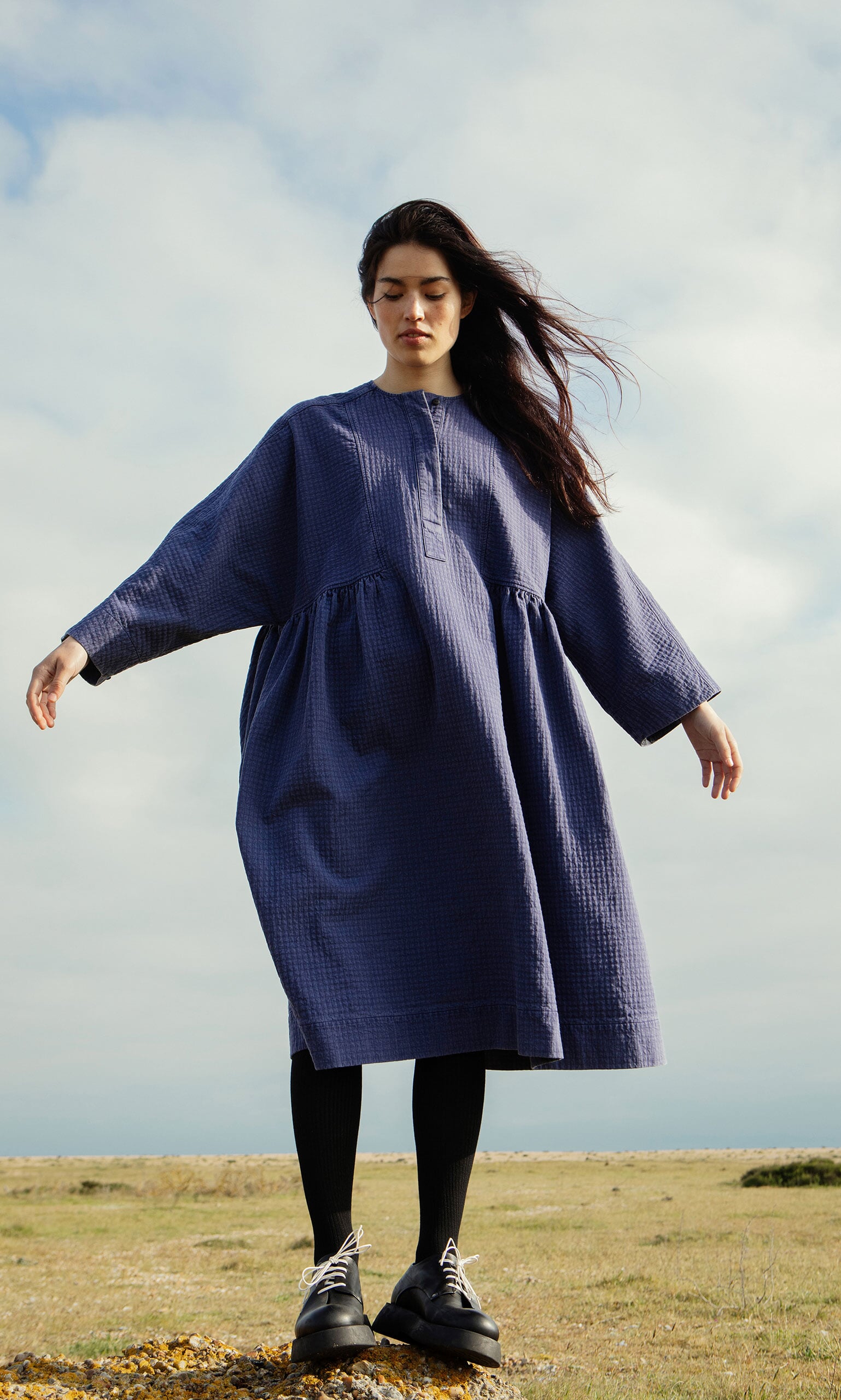 Lightly Quilted Dress Crafted from Tumbled Cotton – Plümo Ltd