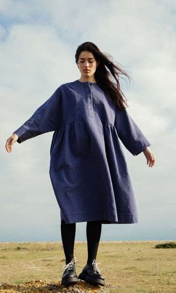 Lightly Quilted Dress Crafted from Tumbled Cotton – Plümo Ltd