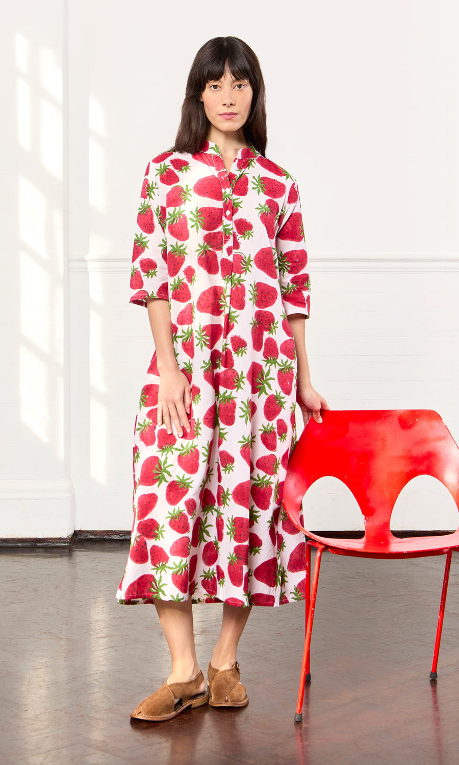 strawberry slip dress Strawberry Printed Cotton Day Dress – Plümo Ltd