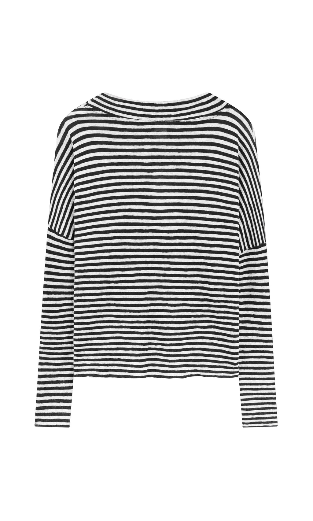 Plümo- Ida Mockneck - Black  White, Danish design, shown from the back on a white background.