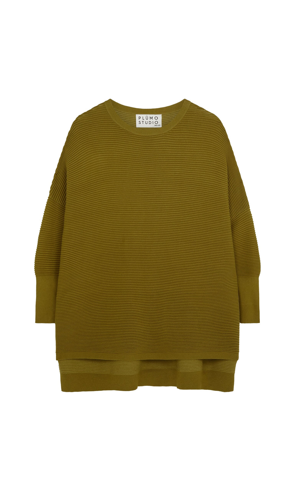 Plümo- Burnt gold Jack Sweater, super soft with ribbed texture and long sleeves, shown on a plain white background.