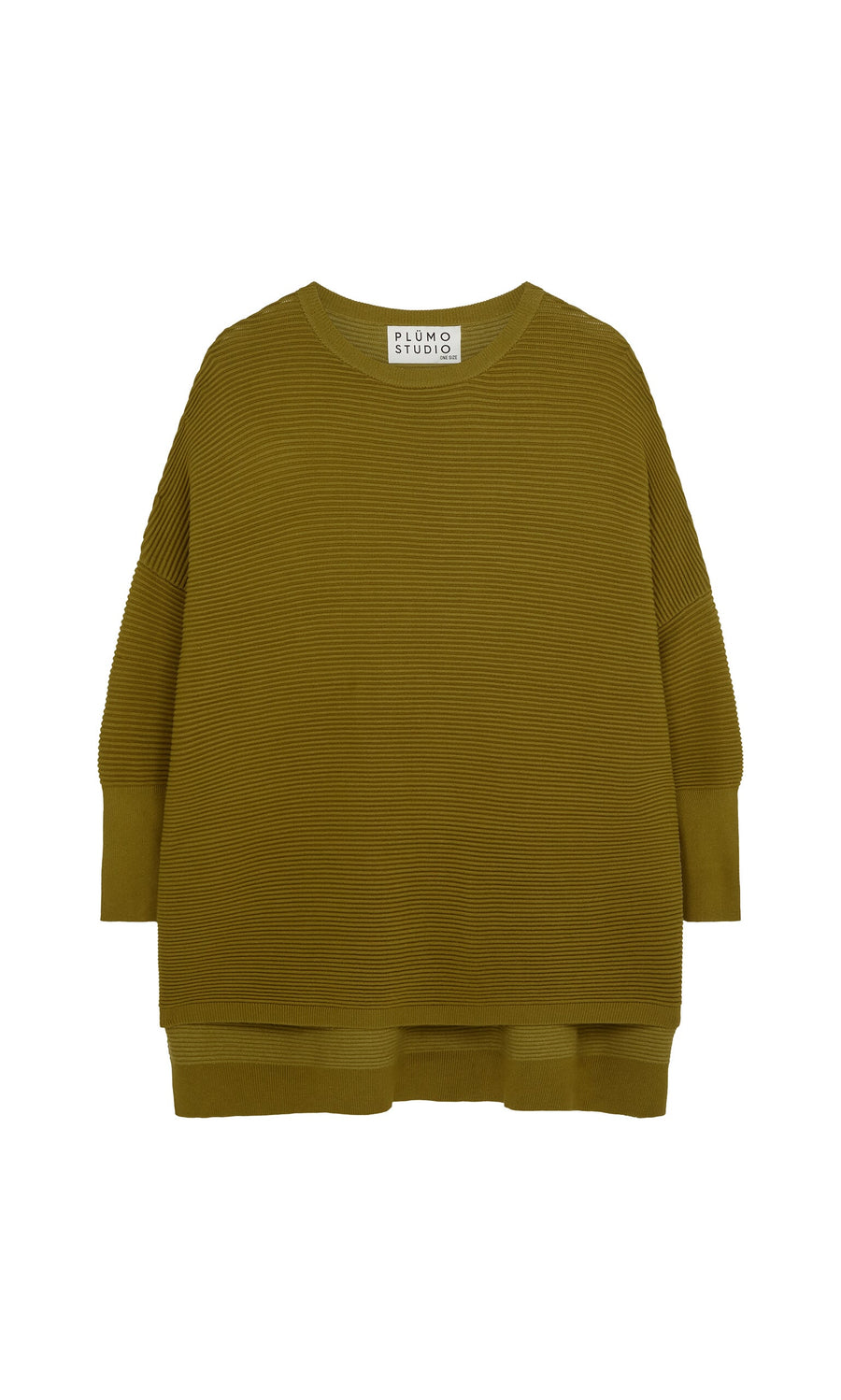 Plümo- Burnt gold Jack Sweater, super soft with ribbed texture and long sleeves, shown on a plain white background.