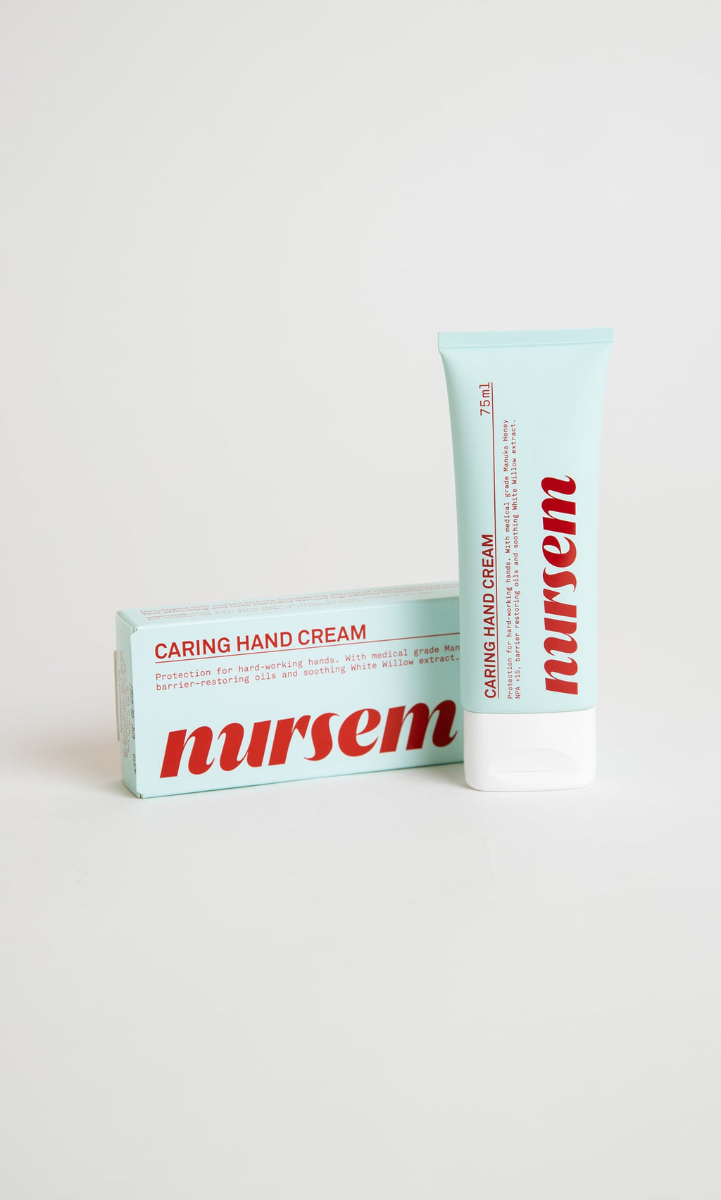 Plümo- A tube and box of Nursem Hand Cream (75ml) displayed on a white background.