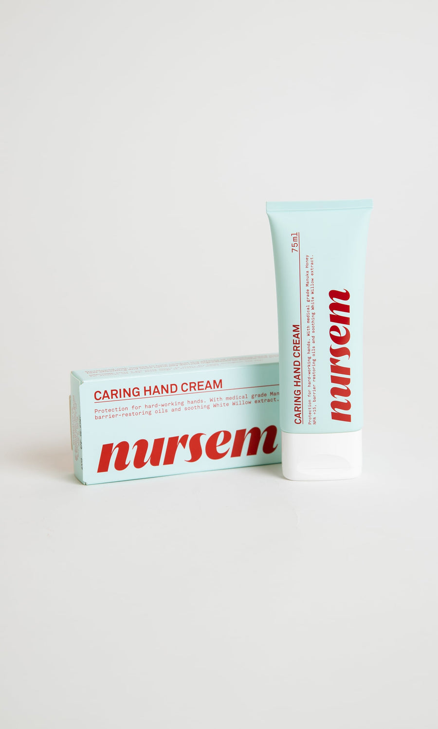 Plümo- A tube and box of Nursem Hand Cream (75ml) displayed on a white background.