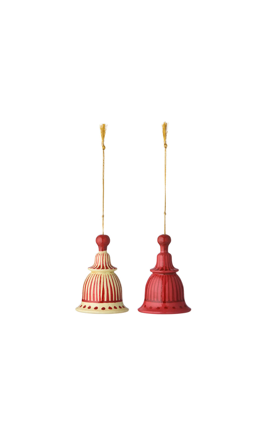 Rich Red Papier-Mâché Bell Ornaments – Plümo Ltd