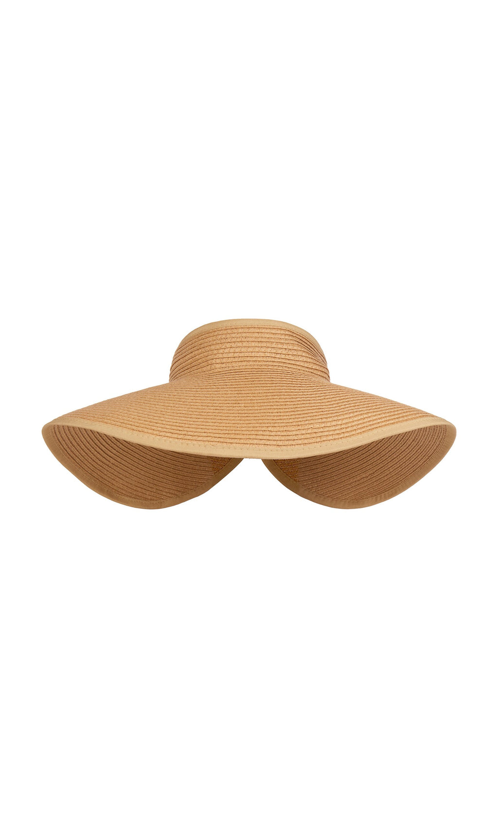 Plümo- Light brown Miami Sun Visor with a wide brim and adjustable fit, shown on a white background.