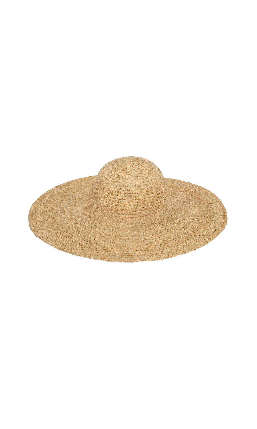 Plümo- The Serena Straw Hat features a rounded crown and wide brim for stylish sun protection on a plain white background.