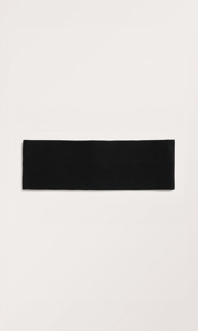 Plümo- Black Wide Headband displayed on a white background.