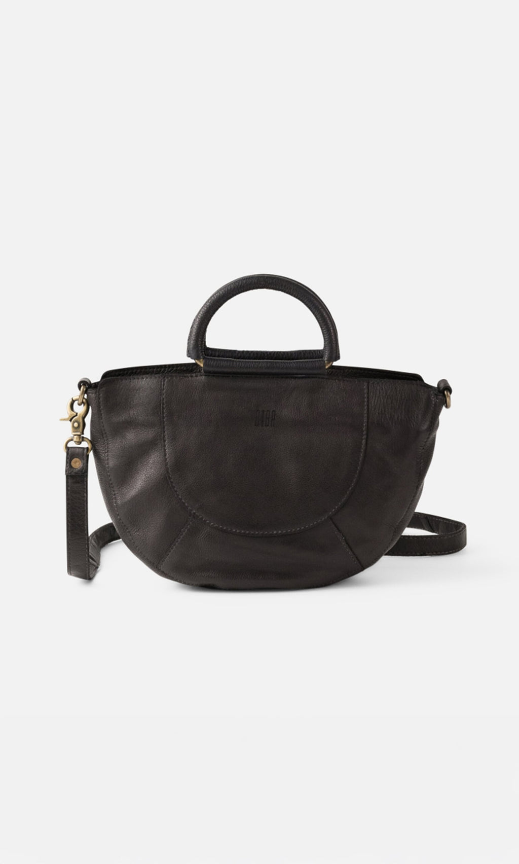 Plümo- The Dark Moon Tote features top handles and a detachable crossbody strap, shown against a white background.