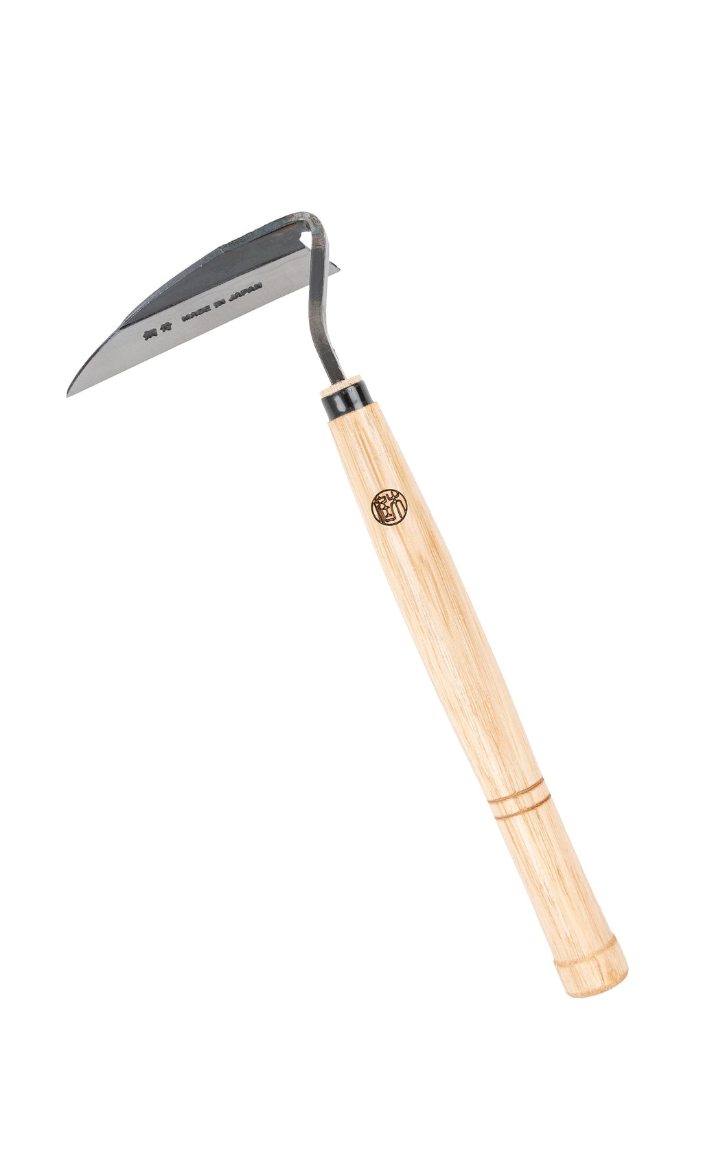 Plümo- Small Weeding Hoe with carbon steel blade and wooden handle, Japanese-style, made in Japan.