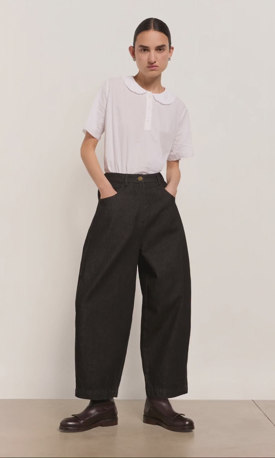 Black Barrel Pants
