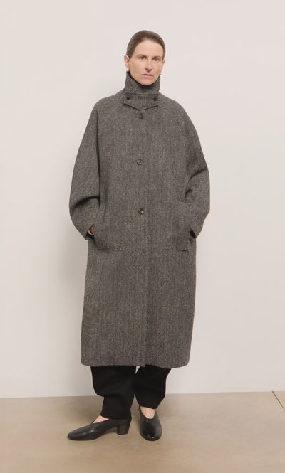 Balmacaan Tweed Coat