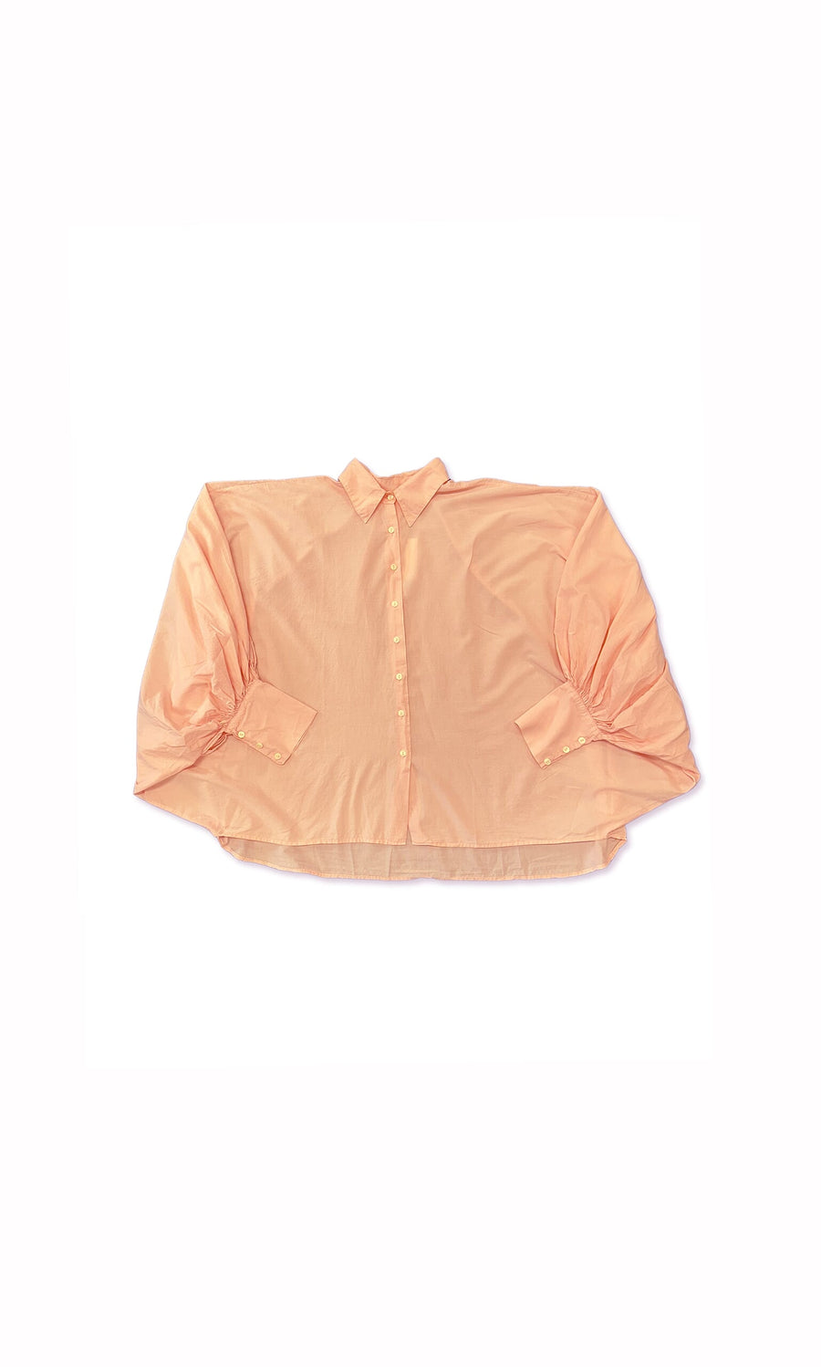 Plümo- The Hortence Shirt - Pink features voluminous puffed long sleeves, displayed flat on a white background.