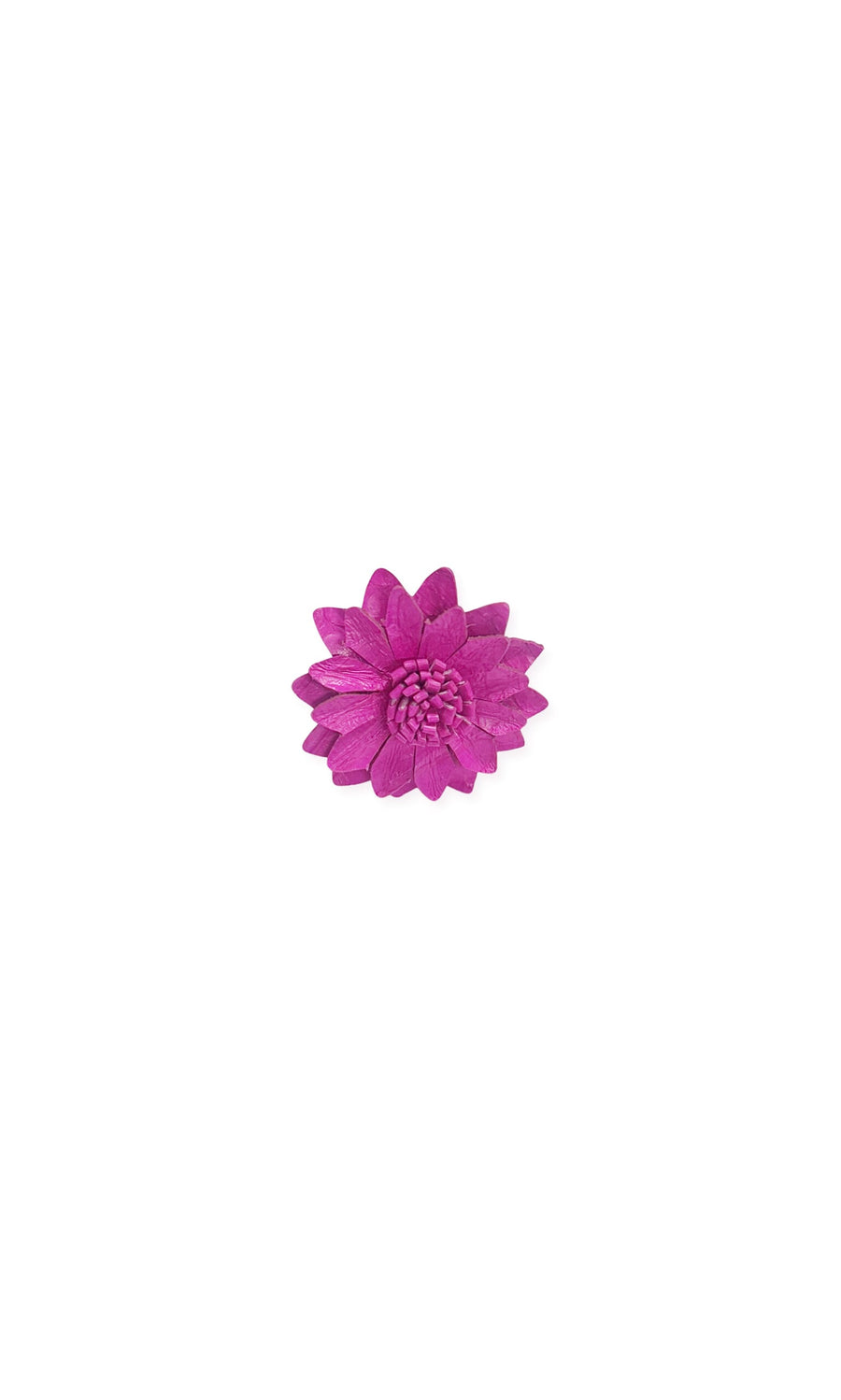 Plümo- The Daisy Leather Ring - Magenta features a bright pink, daisy-shaped design on a plain white background.