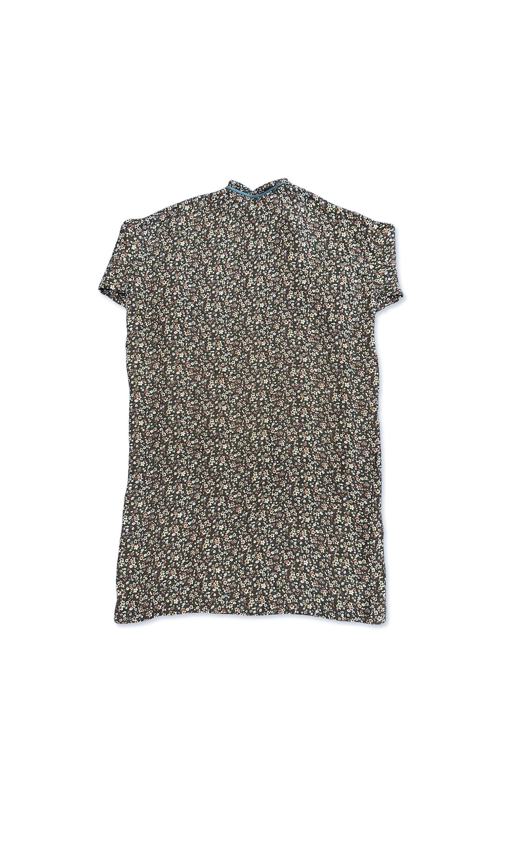 Plümo- Fumi Floral Dress with allover small floral print, shown laid flat on a white background.