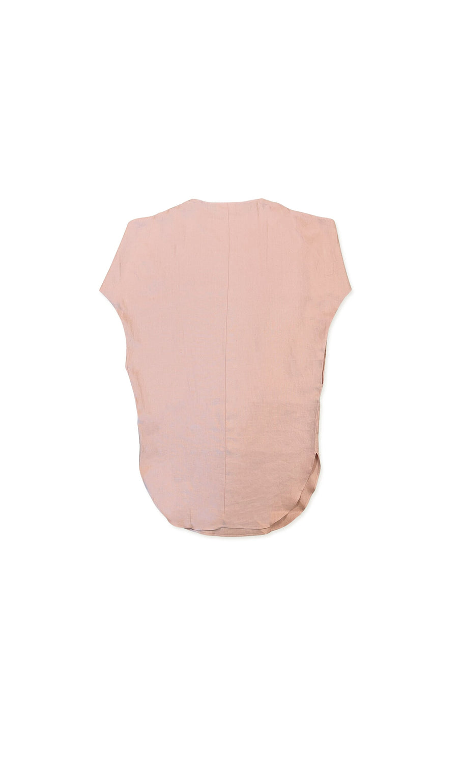 Plümo- Light pink Lennie Dress with short sleeves and a relaxed fit, shown from the back against a white background.