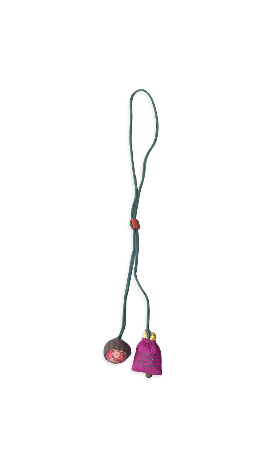 Plümo- A purple Lotus Bell Pendant necklace with an adjustable design, shown against a white background.