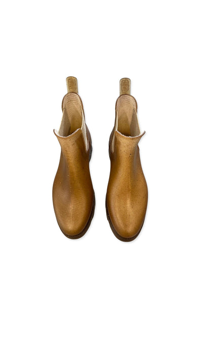 Plümo- Hemp Ankle Boots - Photoshoot Sample viewed from above on a white background.